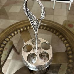 Antique, Very Elegant, Silver Spice Rack/Caddy