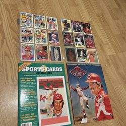 Pete Rose Baseball Card & Magazine With Card Lot