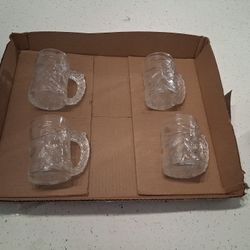 Vintage McDonalds Batman Mugs Glass Set Of 4