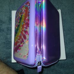 🌈 NEW Justice Tie-Dye Confetti Pencil Case | Silver Glitter | Only $8!