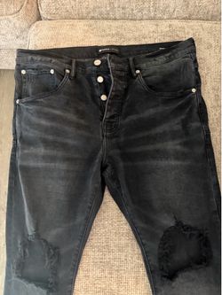 (AUTHENTIC)black ripped purple brand jeans size 34
