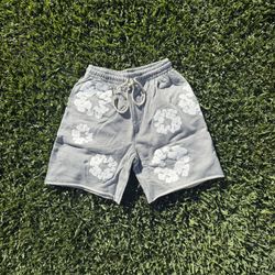Grey And White Denim Tears Shorts