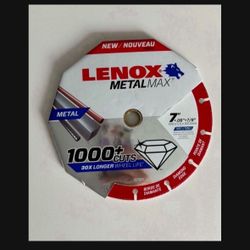 Brand new- still in packaging. Never opened. Lenox MetalMax 7 in. D X 7/8 in. Diamond/Metal Cut-Off Wheel 1 pc