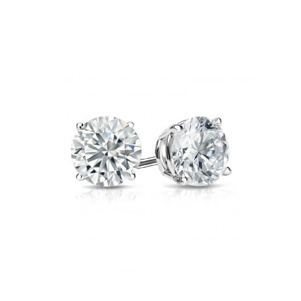 1.28 Cttw. 14K White Gold Lab Grown Diamond Stud Earrings