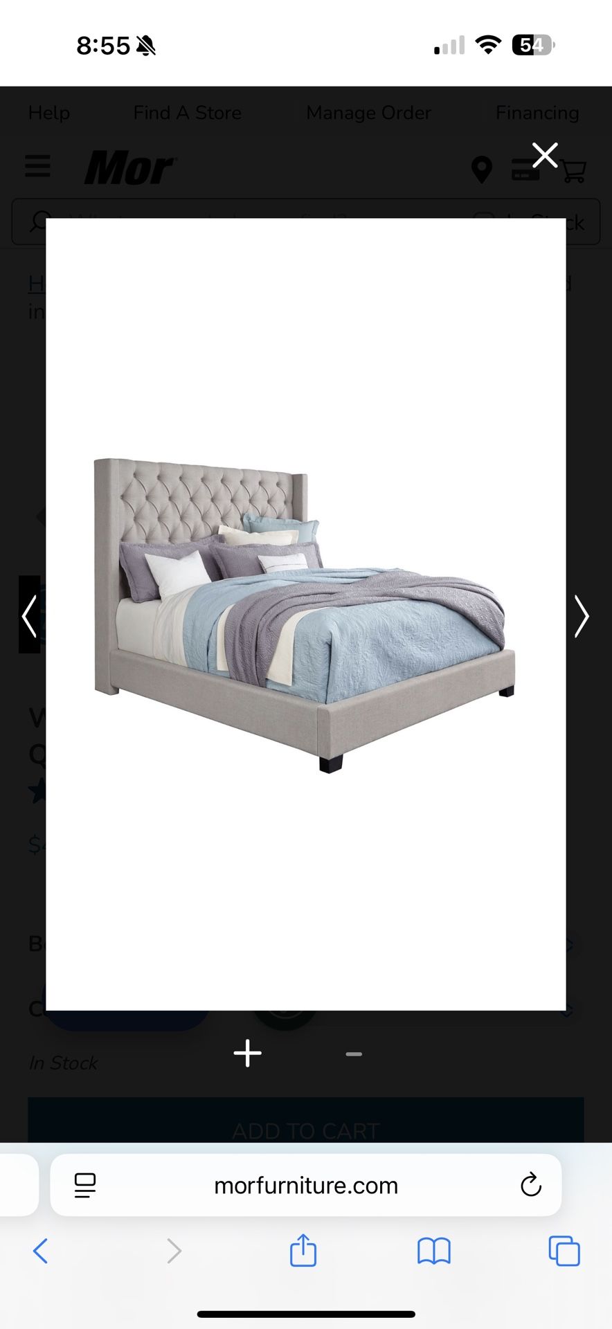 Gray King Bed Frame