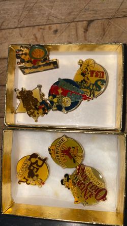 Seven Disney pins for fifteen dollars