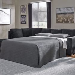 Sofa Sectional Sleeper W / Queen Mattress 