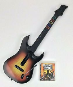 Guitar Hero guitar and drums