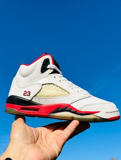 Nike Air Jordan 5 Retro White Fire Red Black