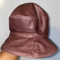 Vintage LEATHER bucket /Hobo hat