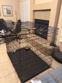 Extra Large Black Wire Pet Cage with Tray