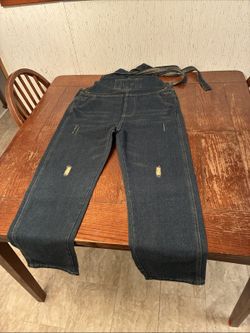 Denim Bib Overalls Adult 3X Distressed Jeans Dark Wash NWOT