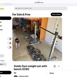 Gold Gym Weightlifting Set With Bench $280