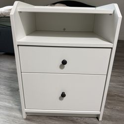 2 IKEA HAUGA Nightstands / Bedside Tables (White) – Set of 2