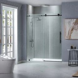 60"×72" Single Sliding Frameless Shower Doors