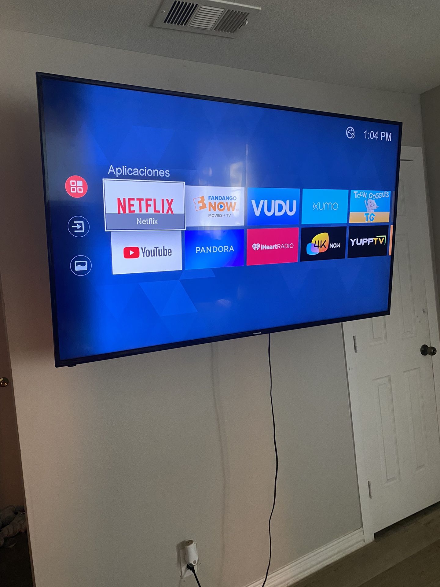 65' in Hisense smart tv