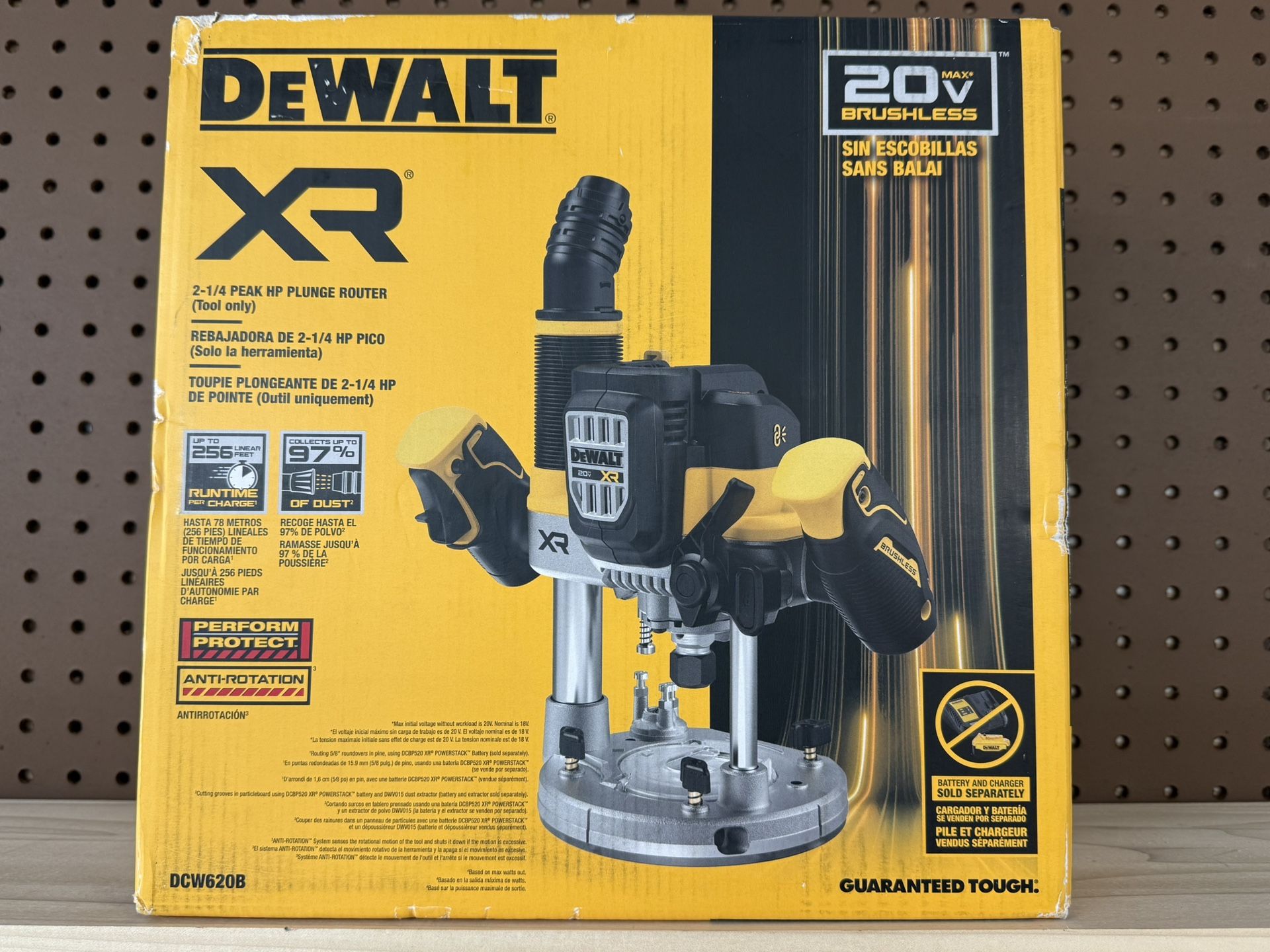 NEW! DeWalt DCW620B 20V XR 2-1/4 HP Brushless Plunge Router