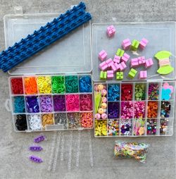 Bands and beads to make bracelets