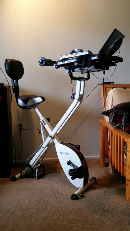 Fitdesk 2 0 Foldable Desk Exercise Bike W Massage Bar For
