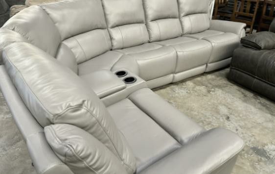 6-Piece Top Grain Leather Power Reclining Sectional