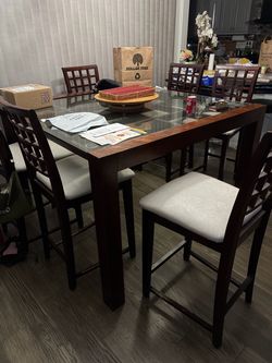 Counter Height Dining Table Set with 6 Chairs