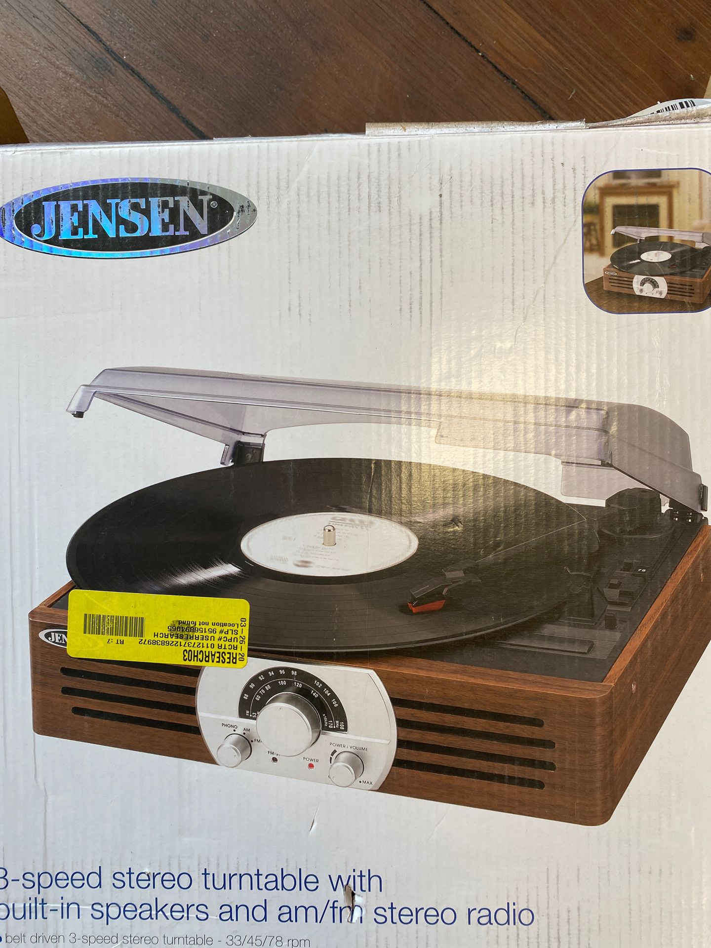 Jensen turntable, new with damage