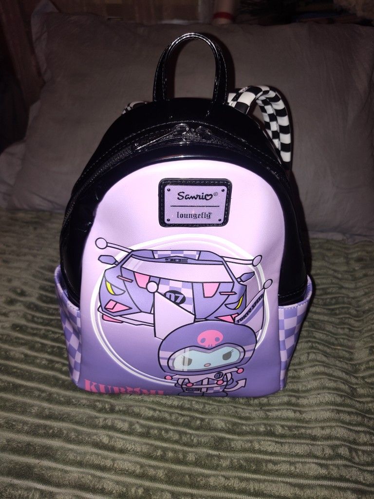 "NEW! Loungefly Sanrio Kuromi Tokyo Speed Racer Mini Backpack