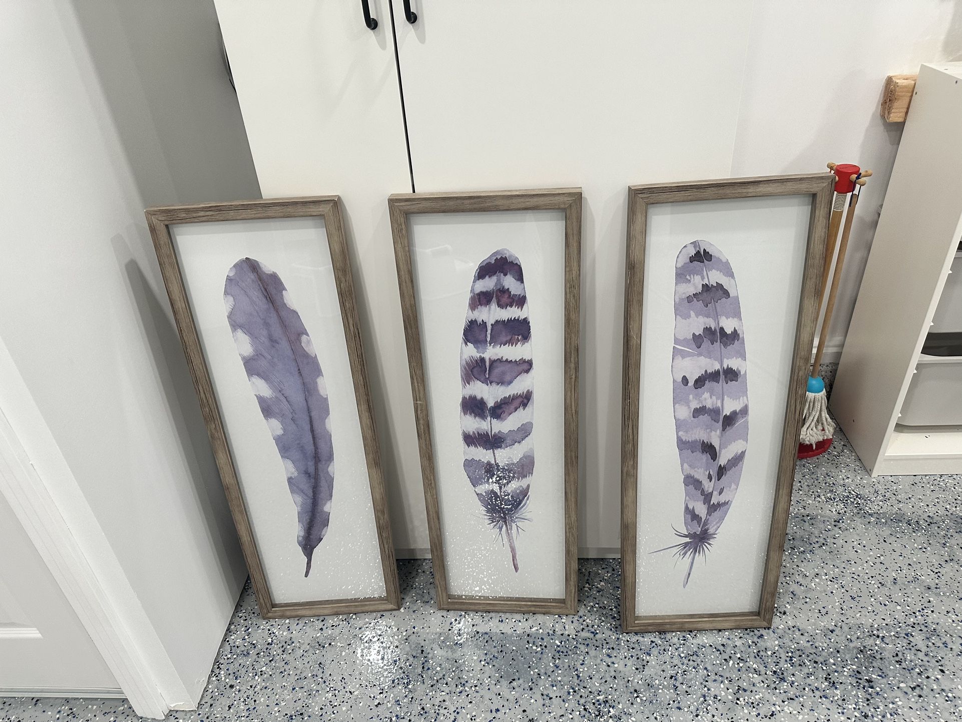 Target Threshold feather wall art set 12x36,