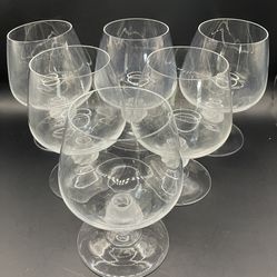 Vintage Frosted Twisted Stem Brandy Snifters Set of 6- 14 oz 
