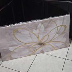 Canvas Wall Art | Biege, White And Gold