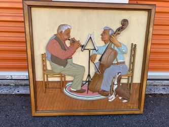 Vintage solid wood wall art