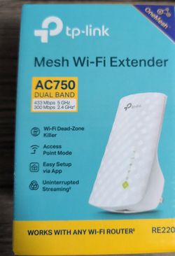 TP-Link RE220 Mesh Wi-Fi Extender AC750 - New in Box