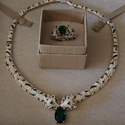 New In Box Beautiful Necklace & Ring Size 6 , $30.