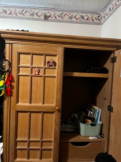 Solid Wood Armoire / Entertainment Center Cabinet