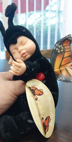 Vintage 1997 Anne Geddes Baby Butterflies bean-filled plush doll