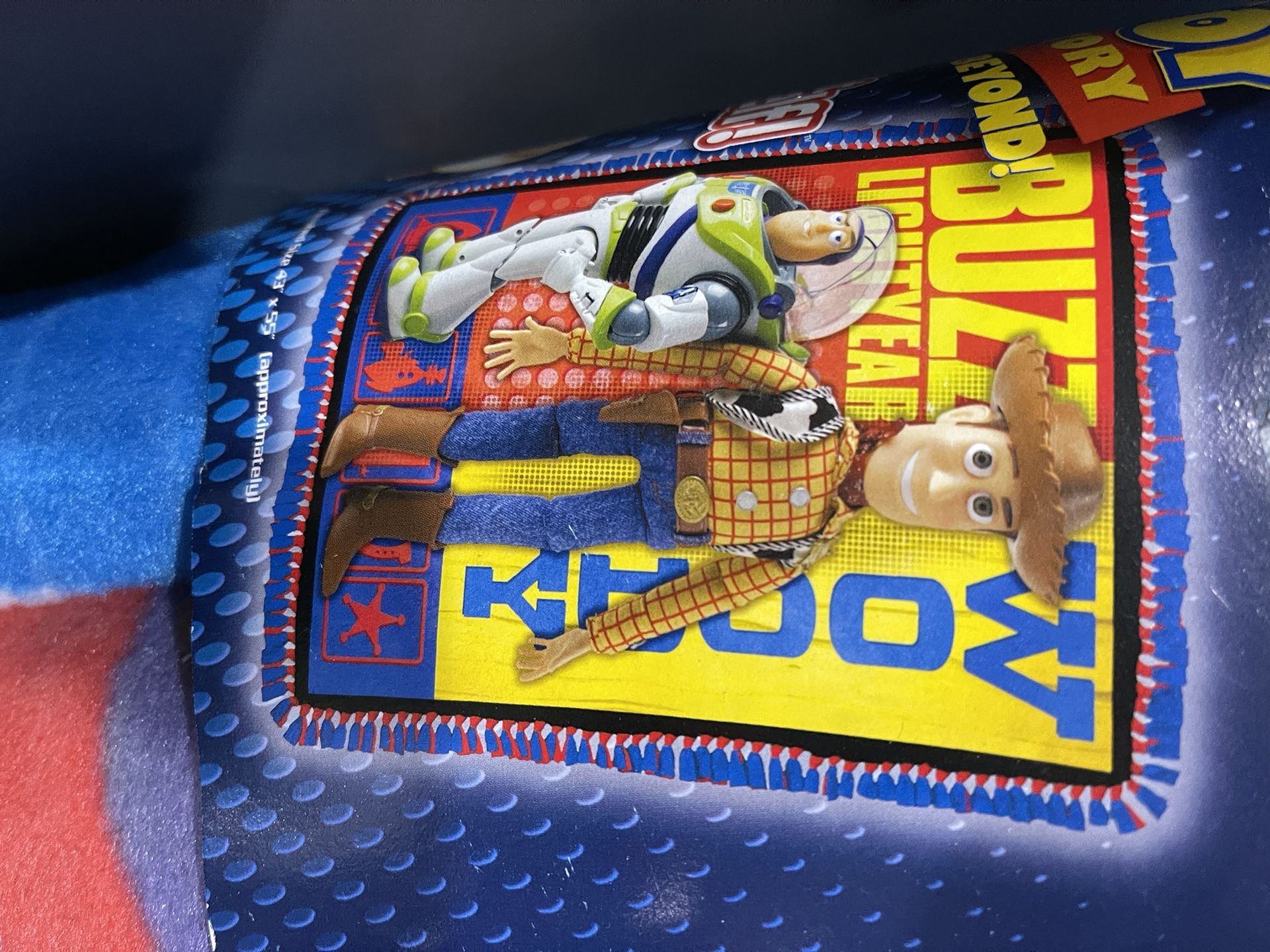 CRAFTERS! left over fleece material, Spider-man blanket, 2 Toy Story blankets, Nemo pillow, Winnie the Pooh taggie blanket, almost complete, waiting