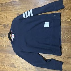 Thom Browne Bar Striped Sleeve Sweatshirt