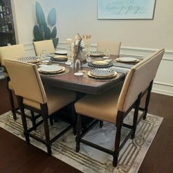 Elegant 6-Piece Dining Set w/ Wine Storage!
