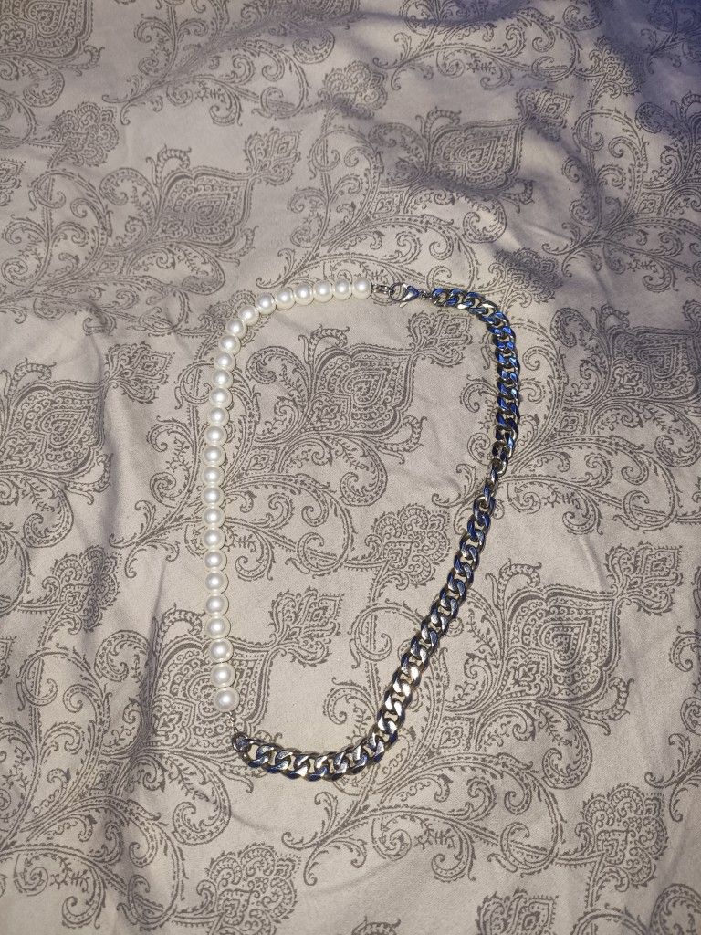 Stainless Steel Pearl Necklace