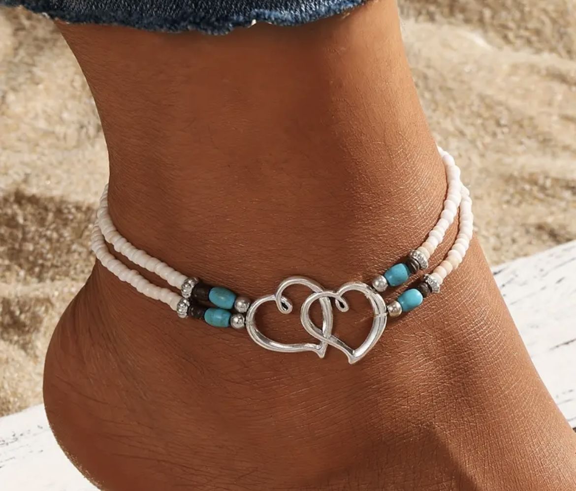 Ankle Bracelet With Hearts
