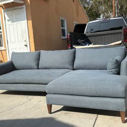 Beautiful Blue Denim Sectional Couch 😮‍💨