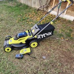RYOBI ONE+ HP 18V Brushless 16 in. Cordless Battery Walk Behind Push Lawn Mower with (1) 4.0 Ah Batteries and (1) Charger