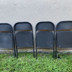 4 Black Cosco All Steel Chairs
