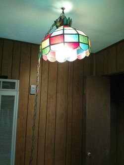 Vintage rainbow hanging lamp with switch