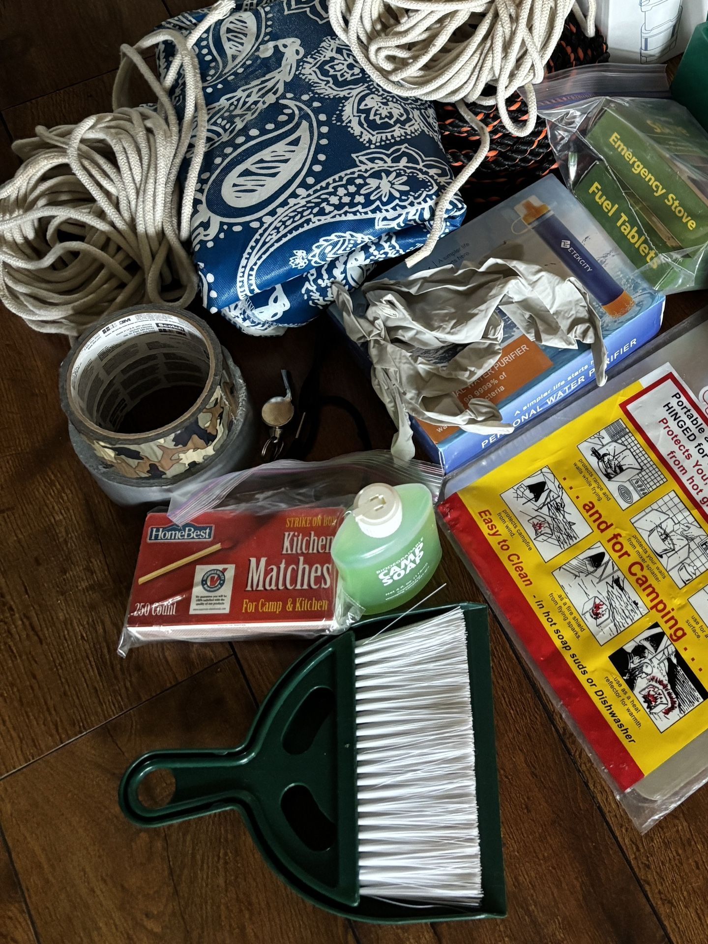 Box of Camping Supplies