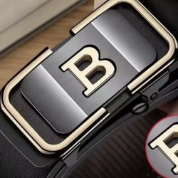 Men's Toothless Automatic Buckle  Fashion Belt with Letter Button High Quality