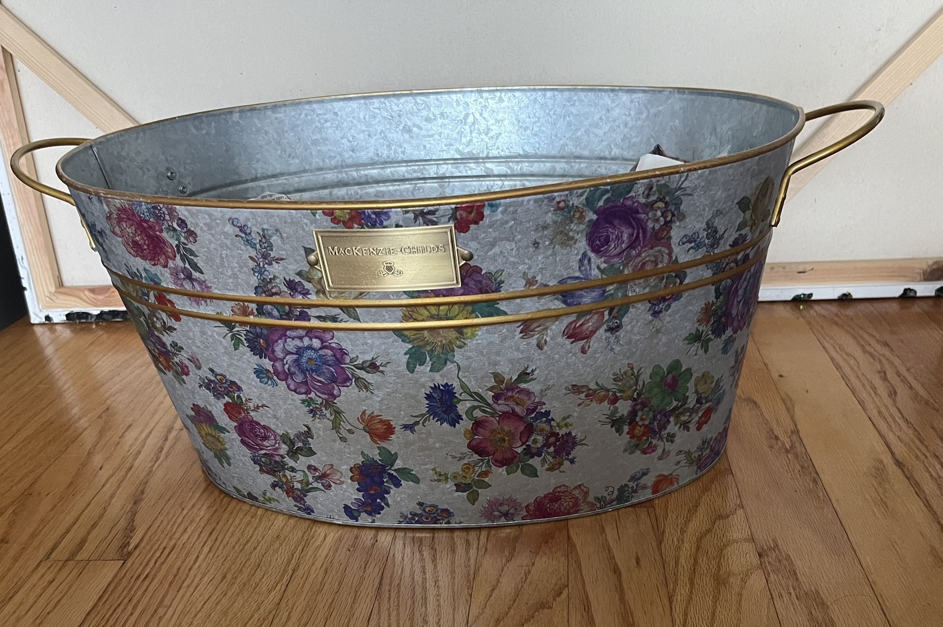 Mackenzie- Childs Galvanized Flower Market Beverage Bucket