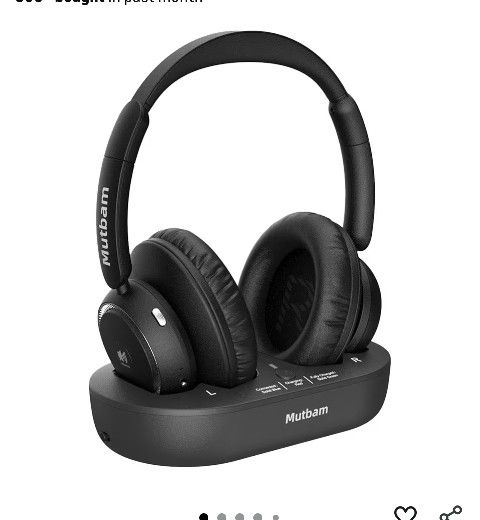 TV Headphones Wireless for Seniors with Transmitter Charging Base, Wireless Headphones for TV, Excellent Compatibility, Perfect Audio Sync, Ideal Gift