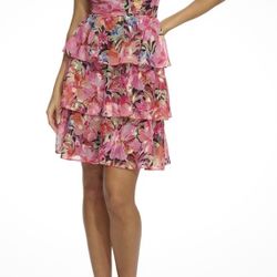 Siena Multicolored And Tiered Iradescent Mini Dress Size 10- Party Dress