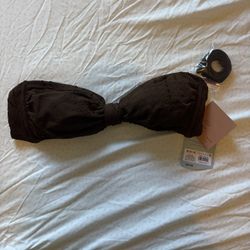 Brown Strapless Bikini Top 